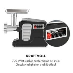 Kraftprotz Elektrischer Fleischwolf 700 W Kupfermotor Hack Wurst Kebbe Edelstahl -Heimladen 10035233 de 0005 logo