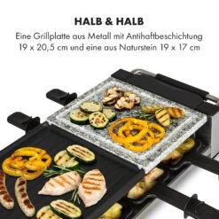 Bistecca Raclette 1200W Metall / Stein 8 Personen Kontroll-LED -Heimladen 10035293 de 0004 logo