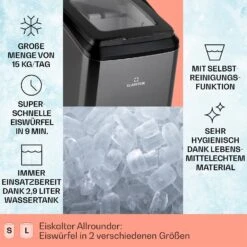 Partytime Eiswürfelmaschine Klareis 15kg/24h Edelstahl -Heimladen 10035295 de 0002 usp