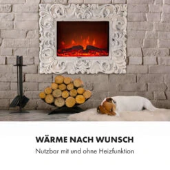 Alpbach Snow Elektrischer Kamin 1800W 2 Heizstufen 65 Cm Weißer Rahmen -Heimladen 10035315 de 0006 logo
