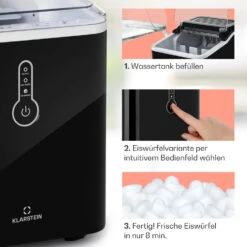 Chillout Eiswürfelmaschine Bulleteis 12kg/24h Wassertank: 1,5 L -Heimladen 10035320 de 0004 usp