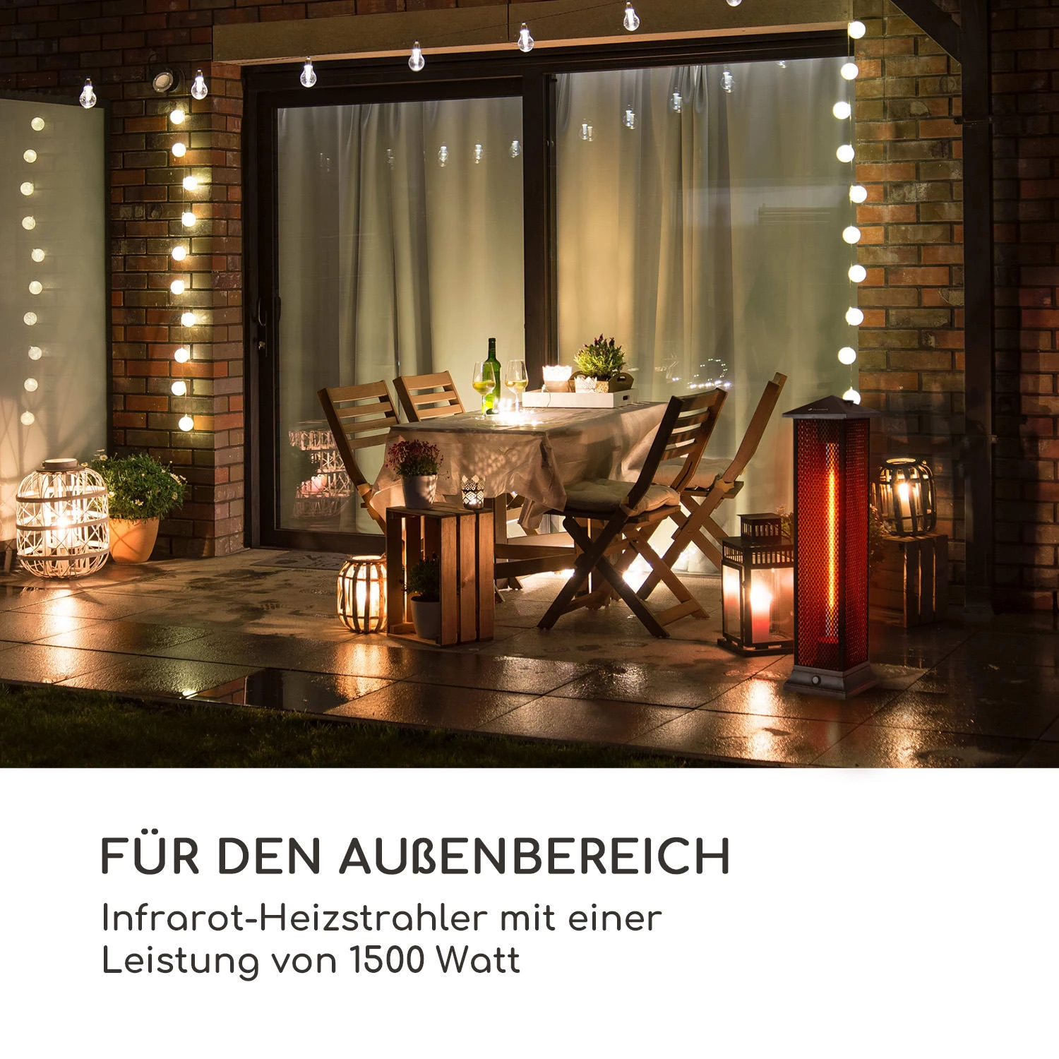 Heat Tower Infrarot-Heizstrahler 1500W Carbon-Heizelement IP55 5 Heat Tower Infrarot-Heizstrahler 1500W Carbon-Heizelement IP55 – Bild 3