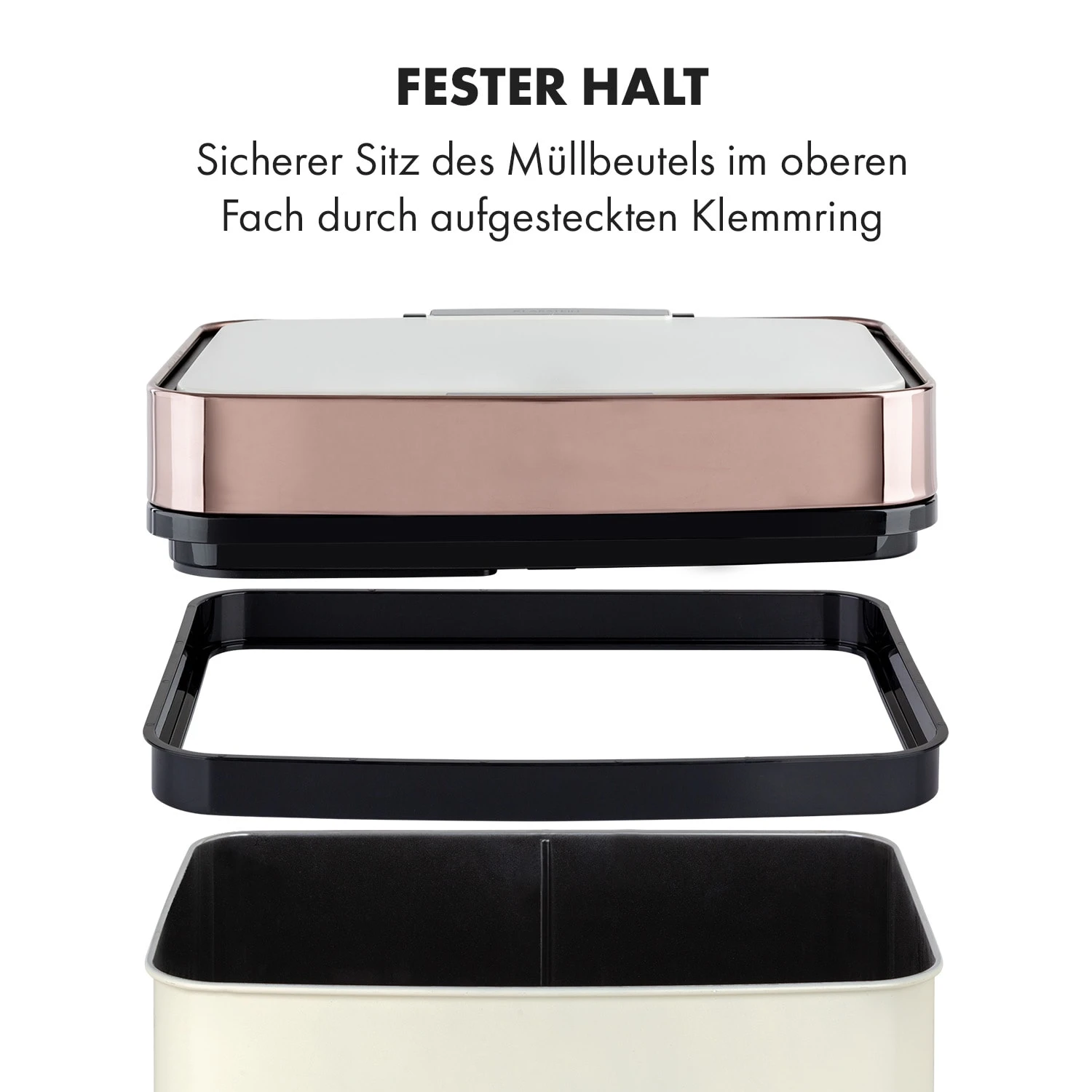 Royal Trash Rose Gold Sensor-Mülleimer 72 Liter Edelstahl 11 Royal Trash Rose Gold Sensor-Mülleimer 72 Liter Edelstahl – Bild 9