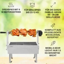 Sauenland Mini Rotisserie-Grill Drehspieß 4W 12kg Max. Edelstahl -Heimladen 10035371 de 0002 usp