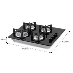Trifecta 4 Gaskochfeld 4-flammig Triangle-Brenner Glaskeramik -Heimladen 10035469 yy 0011 dimensions