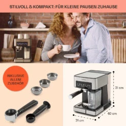 Arabica Comfort Espressomaschine 1350W 20 Bar 1,8l Touch-Bedienfeld -Heimladen 10035655 de 0005 usp
