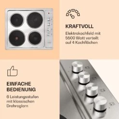 Appetito 4 Elektrokochfeld 4 Platten 6 Stufen 5500 Watt Edelstahl 11 Appetito 4 Elektrokochfeld 4 Platten 6 Stufen 5500 Watt Edelstahl -Heimladen 10035702 de 0003 logo