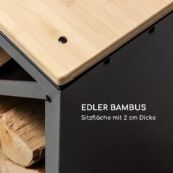 Kindlewood L Black Holzspeicher Sitzbank 104x40x35cm Bambus Zink -Heimladen 10035762 de 0004 logo