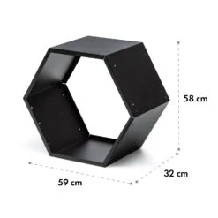 Hexawood Black Holzspeicher Hexagon-Form 50,2x58x32cm -Heimladen 10035764 yy 0006 logo