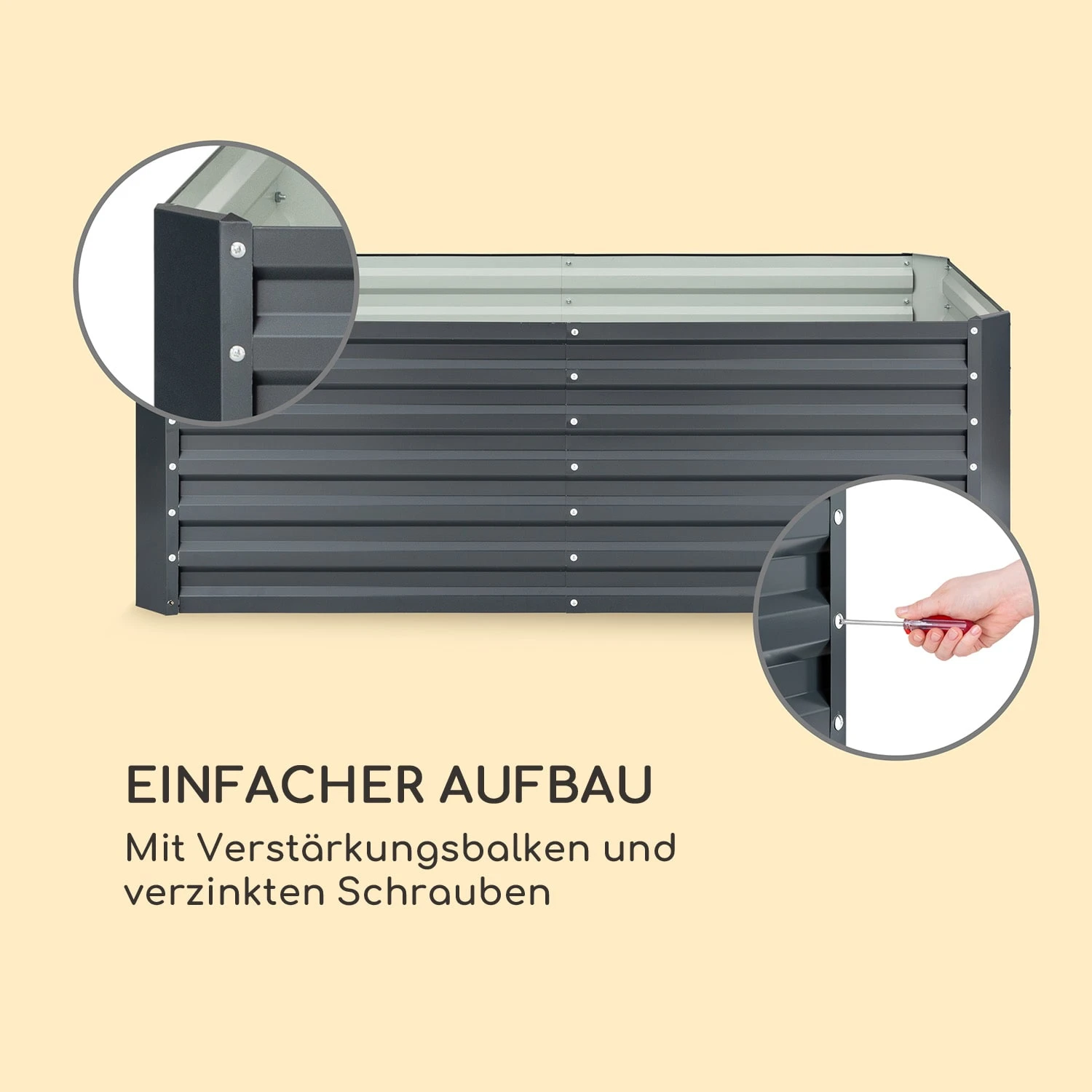 High Grow Straight Hochbeet 180 X 60 X 90 Cm 970 L Stahl Verzinkt 7 High Grow Straight Hochbeet 180 X 60 X 90 Cm 970 L Stahl Verzinkt – Bild 5