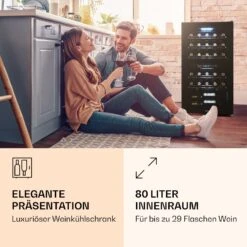 Shiraz 29 Duo Weinkühlschrank 2 Zonen 80L/29 Flaschen 5-22°C Touch -Heimladen 10035846 de 0002 logo