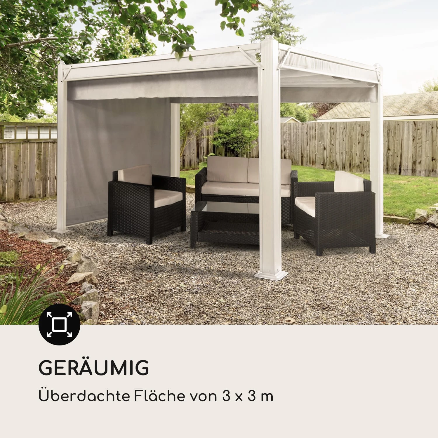 Pantheon Cortina Pavillon Mit Dach 3x3m 4 Seitenteile 6 Pantheon Cortina Pavillon Mit Dach 3x3m 4 Seitenteile – Bild 4