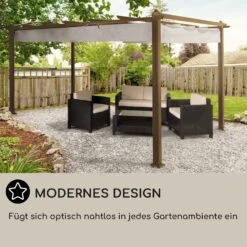Pantheon Rust Pergola Aluminium 3x4m 6 Eckpfosten Wasserabweisend -Heimladen 10035890 DE 0006 usp
