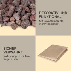 Prati Gas-Feuerstelle 13 KW Elektrisches Zündsystem Lavasteine Inkl. Regenschutz -Heimladen 10035935 de 0007 logo