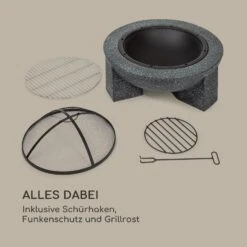 Troja Feuerschale Grill Ø 75 Cm Funkenfang Stahl Kunststein Feuerfest -Heimladen 10035976 de 0007 logo