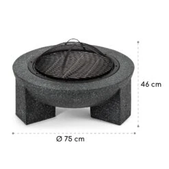 Troja Feuerschale Grill Ø 75 Cm Funkenfang Stahl Kunststein Feuerfest -Heimladen 10035976 yy 0008 logo
