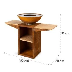 Savage 2.0 Tall Feuerschale Mit Grill Bambus-Seitentische Inkl. Wetterschutz -Heimladen 10036087 yy 0009 logo