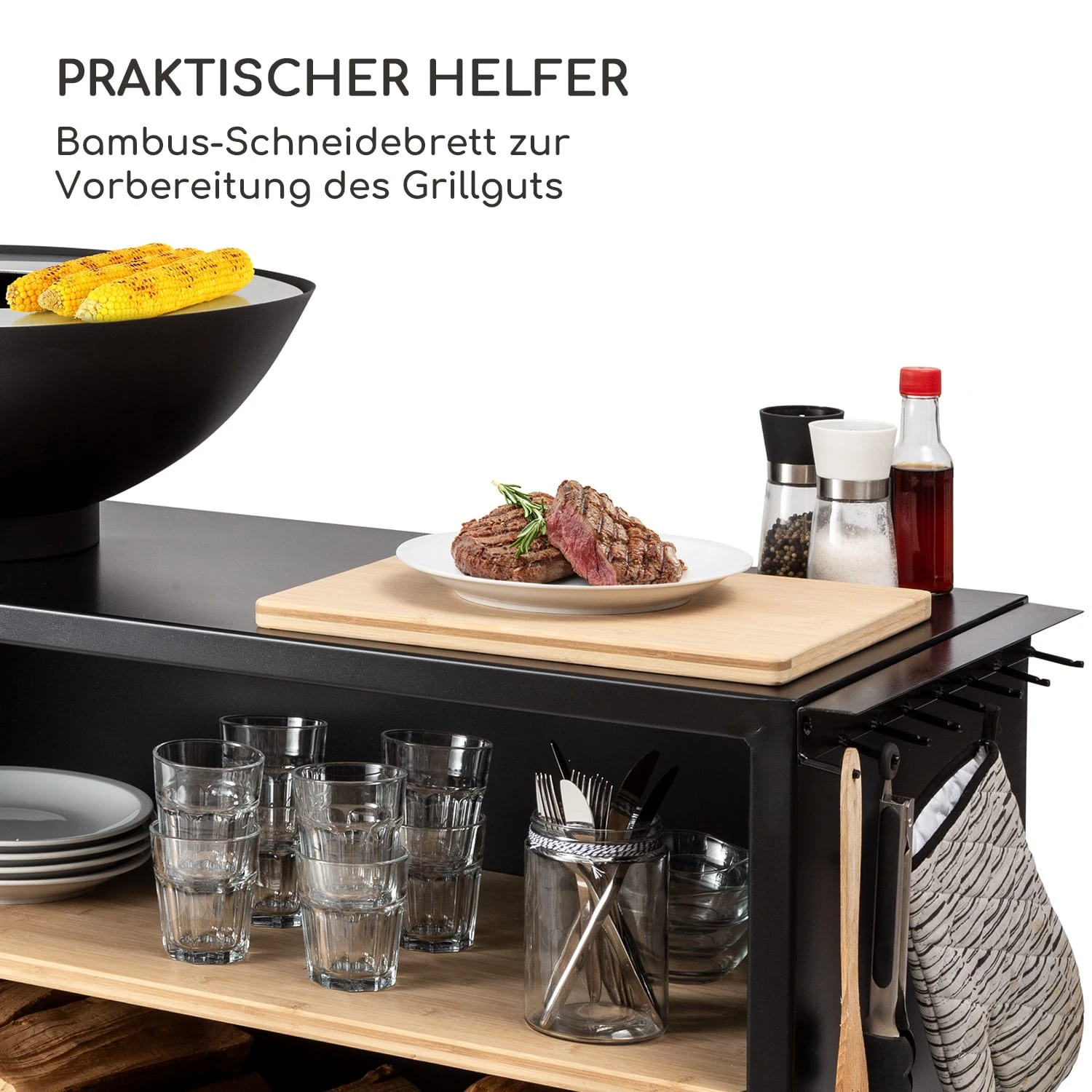 Savage 2.0 Wide Feuerschale Grill Bambus-Schneidebrett Wetterschutz 5 Savage 2.0 Wide Feuerschale Grill Bambus-Schneidebrett Wetterschutz – Bild 3