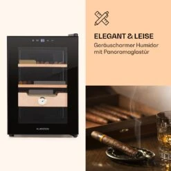 Klarstein El Presidente 37 Zigarren-Humidor 37L 2 Einschübe 1 Fach Zedernholz -Heimladen 10036101 de 0003 logo