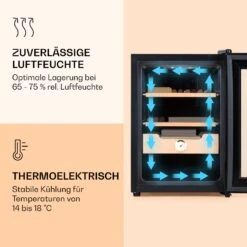 Klarstein El Presidente 37 Zigarren-Humidor 37L 2 Einschübe 1 Fach Zedernholz -Heimladen 10036101 de 0004 logo