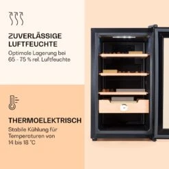 Klarstein El Presidente 48 Zigarren-Humidor 48L 3 Einschübe 1 Fach Zedernholz -Heimladen 10036103 de 0004 logo