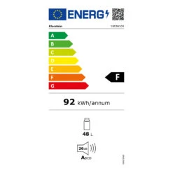 Klarstein El Presidente 48 Zigarren-Humidor 48L 3 Einschübe 1 Fach Zedernholz -Heimladen 10036103 energy label