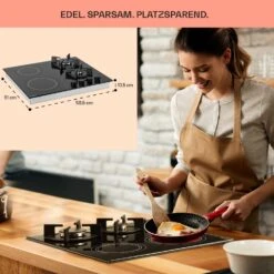 MultiChef 4 Kombi-Gaskochfeld Gas/Glaskeramik 4 Zonen -Heimladen 10036337 de 0006 usp