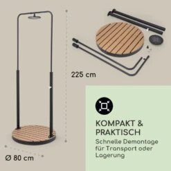 Sumatra Falls Round Gartendusche WPC Aluminium Ø 80 Cm Rund -Heimladen 10036348 de 0006 usp