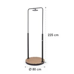 Sumatra Falls Round Gartendusche WPC Aluminium Ø 80 Cm Rund -Heimladen 10036348 yy 0008 dimensions