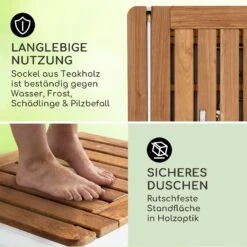 Sumatra Teak Square Gartendusche Aluminium Teakholz Tragegriff -Heimladen 10036438 de 0003 usp
