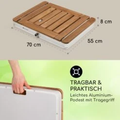 Sumatra Teak Square Gartendusche Aluminium Teakholz Tragegriff -Heimladen 10036438 de 0006 usp