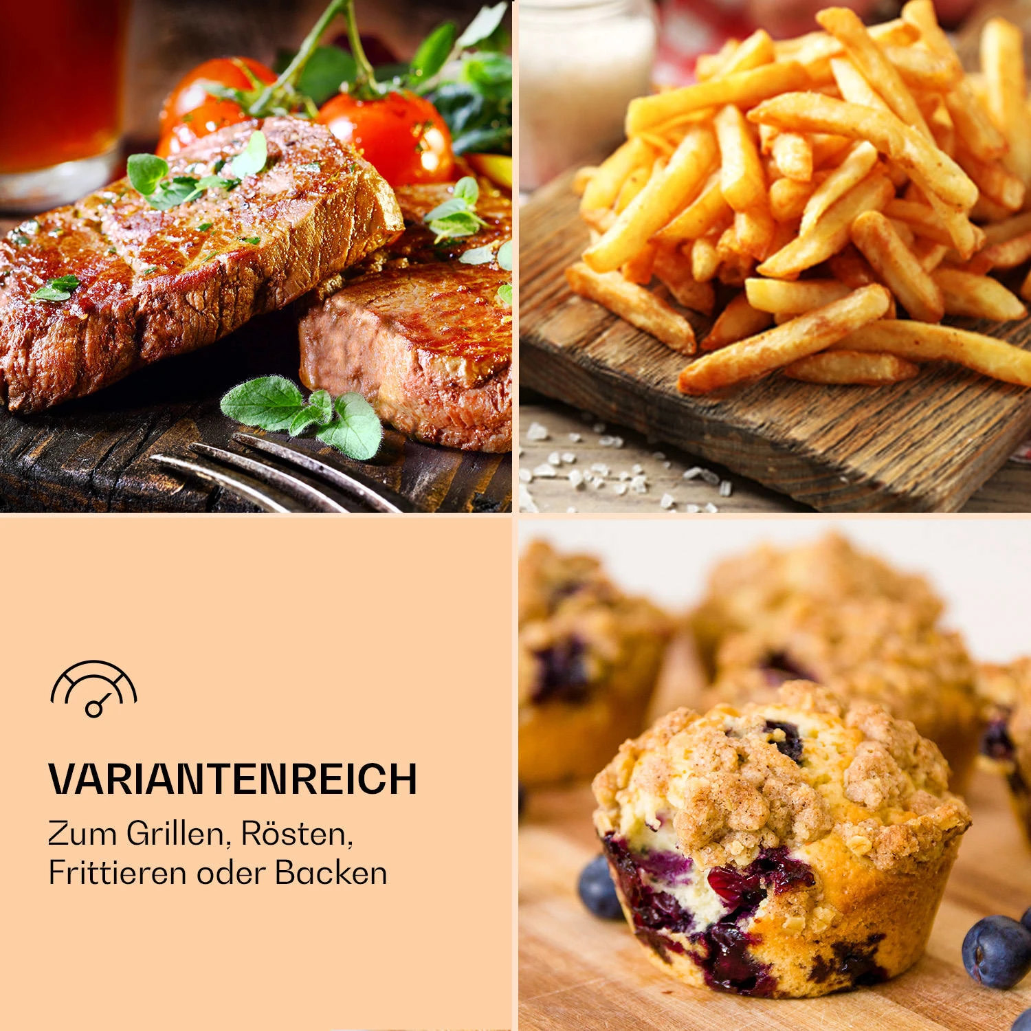 AeroVital Deluxe Heißluftfritteuse 1700W 5,4 Liter Edelstahl 5 AeroVital Deluxe Heißluftfritteuse 1700W 5,4 Liter Edelstahl – Bild 3