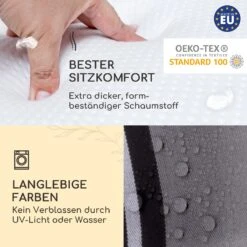 Sylt Polsterauflage Sesselauflage Kopfkissen Polyester 50x120x9cm -Heimladen 10037321 de 0004 usp