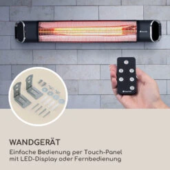 Dark Wave Infrarot-Heizstrahler 2000W Goldbeschichtete Carbonröhre IP65 Aluminium -Heimladen 10037730 de 0008 logo