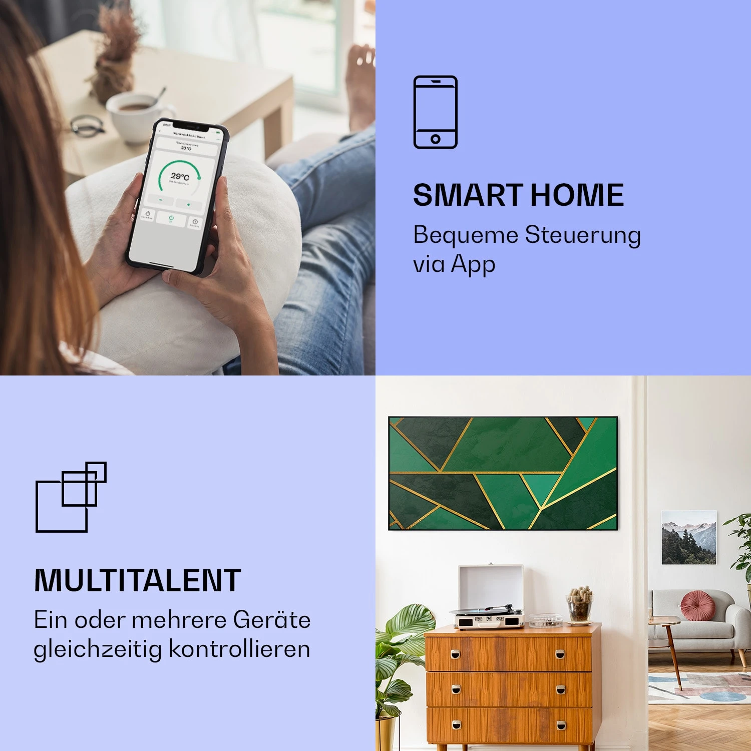 Wonderwall Air Art Smart Infrarotheizung Grüne Linie 120x60cm 700W 4 Wonderwall Air Art Smart Infrarotheizung Grüne Linie 120x60cm 700W – Bild 2