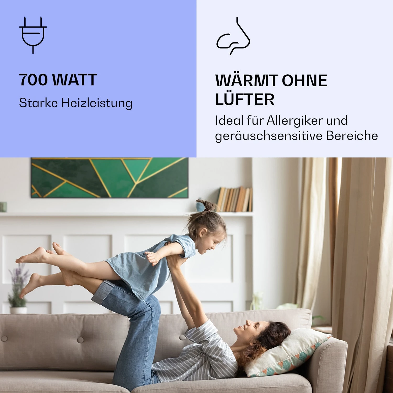 Wonderwall Air Art Smart Infrarotheizung Grüne Linie 120x60cm 700W 7 Wonderwall Air Art Smart Infrarotheizung Grüne Linie 120x60cm 700W – Bild 5