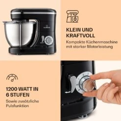 Bella Mini Rührmaschine 1200 W 6 Stufen 4 Liter Edelstahl Pulsfunktion -Heimladen 10037980 de 0003 logo