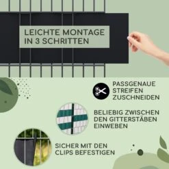 Sichtschutzstreifen Gartenzaun PVC 450 G/m² 50x19cm Clips -Heimladen 10037983 de 0004 usp