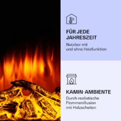 Klarstein Lamington Elektrokamin 2000 W LED-Flammen Heizlüfter Timer Ambientelicht 13 Klarstein Lamington Elektrokamin 2000 W LED-Flammen Heizlüfter Timer Ambientelicht -Heimladen 10038006 de 0006 logo