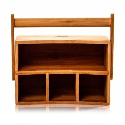 Schreibtischorganizer Tragegriff 4 Fächer 22,5x12x17cm Bambus -Heimladen 10038011 yy 0003 logo