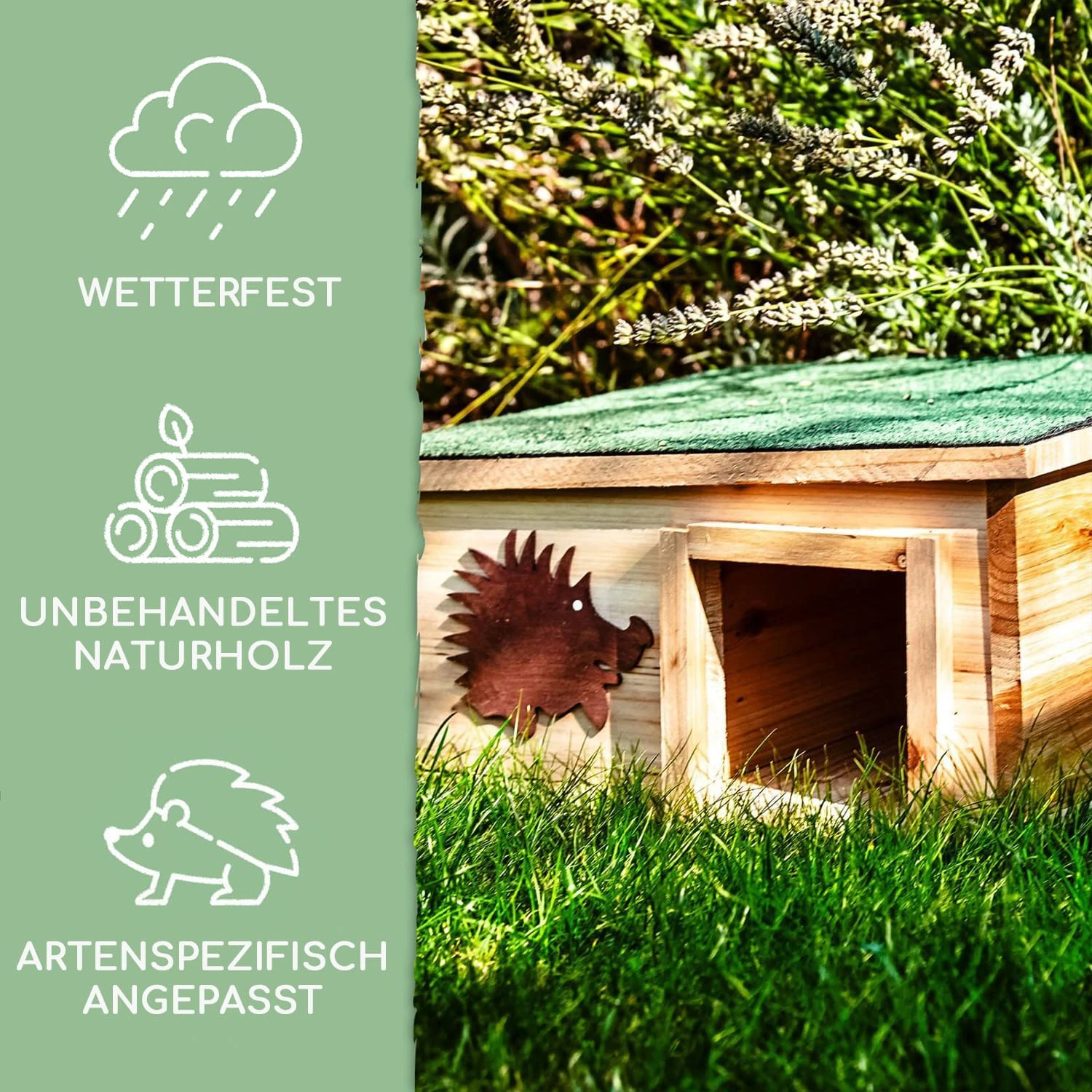 Igelhaus Futterhaus Überwinterung 2 Kammern Tannenholz Unbehandelt 4 Igelhaus Futterhaus Überwinterung 2 Kammern Tannenholz Unbehandelt – Bild 2