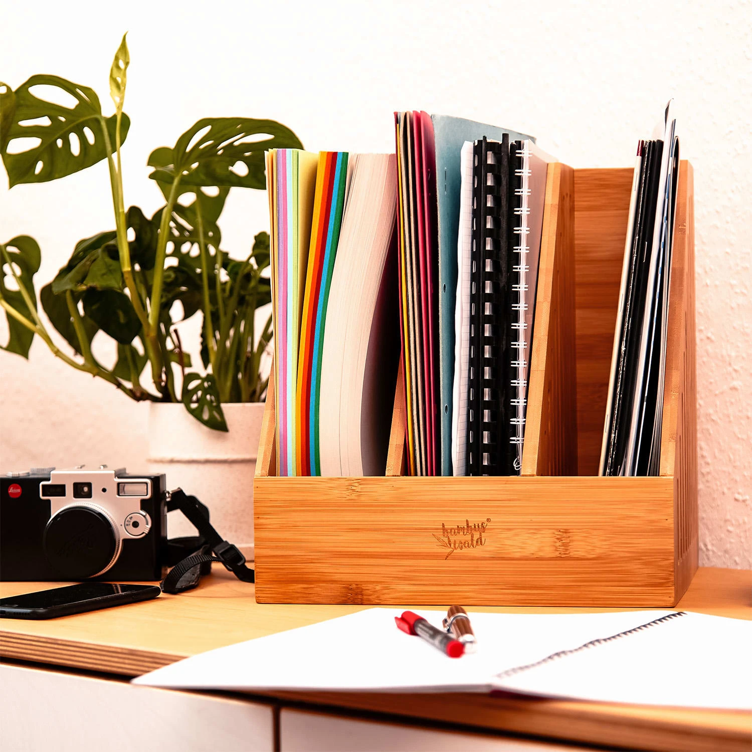 Stehsammler 3 Fächer Maße: 26,5x28x30 Cm Für DINA4-Formate Bambus 6 Stehsammler 3 Fächer Maße: 26,5x28x30 Cm Für DINA4-Formate Bambus – Bild 4