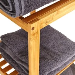 Regal Mehrzweckregal 4 Etagen 34x110x33cm (BxHxT) Kombinierbar Bambus -Heimladen 10038049 yy 0005 logo