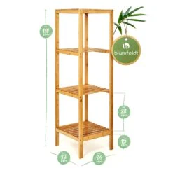Regal Mehrzweckregal 4 Etagen 34x110x33cm (BxHxT) Kombinierbar Bambus -Heimladen 10038049 yy 0007 logo