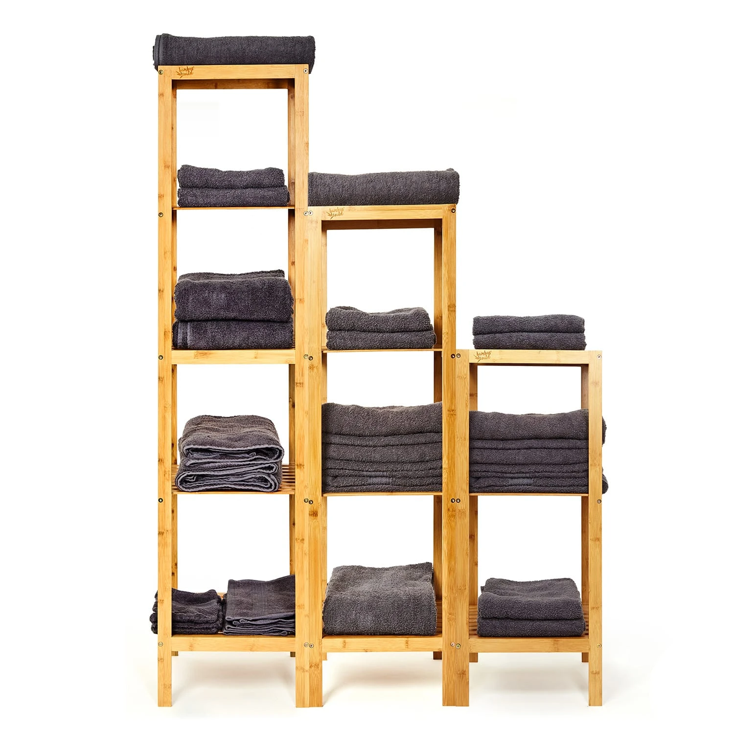 Regal Mehrzweckregal 5 Etagen 34x140x33cm (BxHxT) Kombinierbar Bambus 8 Regal Mehrzweckregal 5 Etagen 34x140x33cm (BxHxT) Kombinierbar Bambus – Bild 6