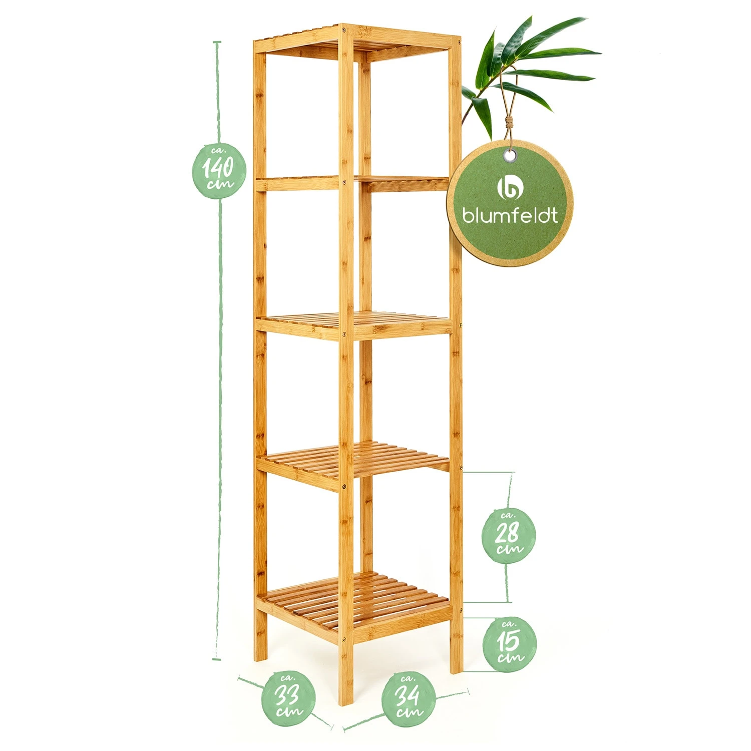 Regal Mehrzweckregal 5 Etagen 34x140x33cm (BxHxT) Kombinierbar Bambus 9 Regal Mehrzweckregal 5 Etagen 34x140x33cm (BxHxT) Kombinierbar Bambus – Bild 7