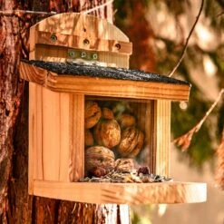 Futterhaus Für Eichhörnchen Flachdach Zedernholz Bitumen Unbehandelt -Heimladen 10038115 yy 0005 logo
