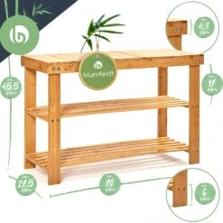 Schuhregal Mehrzweckregal Sitzbank 2 Etagen Für 8 Paar Schuhe Bambus -Heimladen 10038141 yy 0007 logo