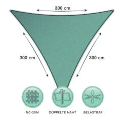 Dreieckiges Sonnensegel 3x3x3 M Befestigungsringe PE Luftdurchlässig -Heimladen 10038147 de 0006 logo