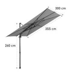 Saint-Tropez Ampelschirm 3-Achsen-Rotation 360° Drehbar 3 X 3,55 M UV-Schutz 50+ -Heimladen 10038316 yy 0007 logo